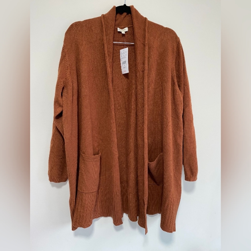 Women's Open Front Cardigan Sweater - Brown